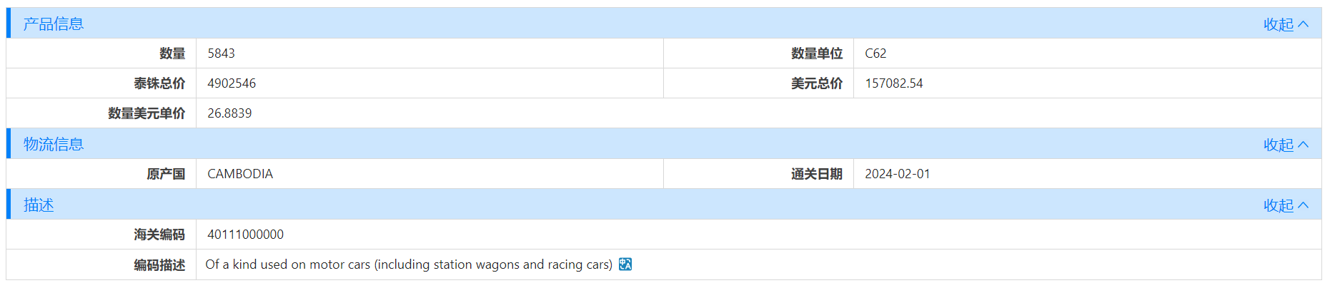 海关数据,泰国海关数据,腾道海关数据