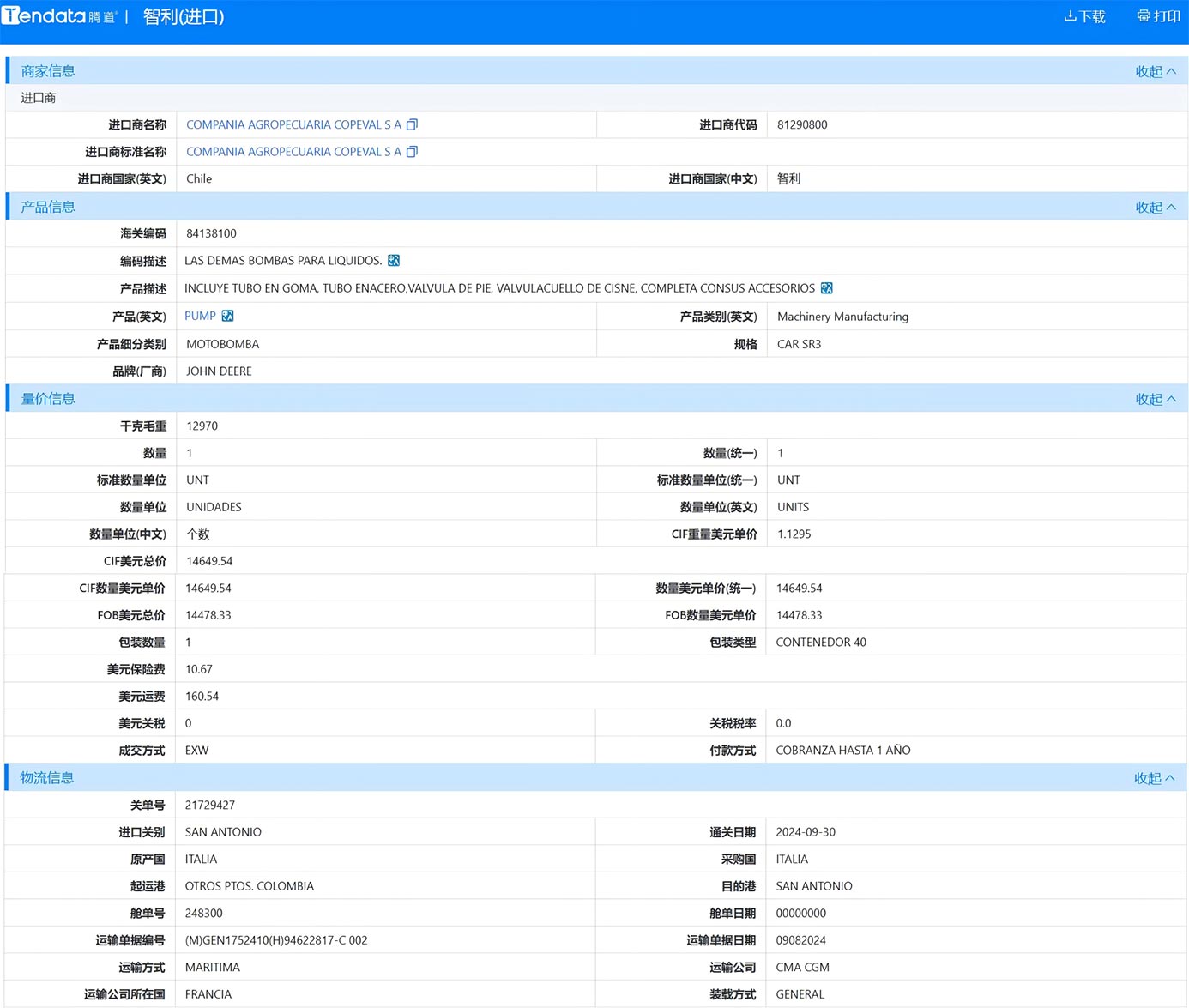 贸易数据,海关贸易数据,智利海关贸易数据